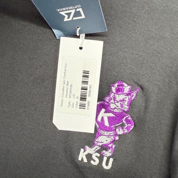 Kanas State University Hoodie Men's large Black Retro Tech Lightweight Logo NEW - Picture 6 of 8